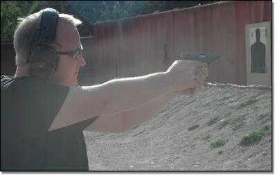 Shooting the PPK. While heavier than the LCP, recoil was still fairly stout. Shooting the PPK. While heavier than the LCP, recoil was still fairly stout.