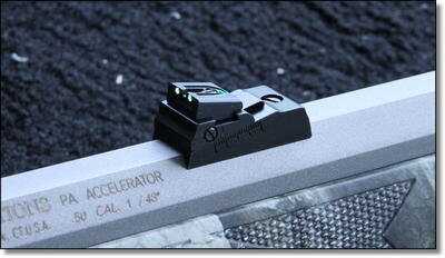 The sights on the PA Pellet are high quality fiber optic and made of steel for durability in the field. 