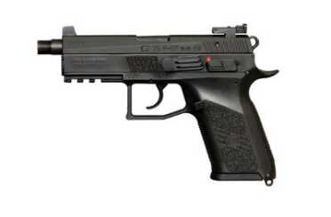 CZP07Threaded Enough shooters requested a P-07 Duty threaded from the factory to accept a sound suppressor. CZ responded with a model that accepts a one-inch Slimline can.