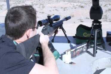 benshooting Ben Becker, our resident US Army Sniper, was able to test the .308 Winchester ammo at Media Day at the Range, SHOT Show 2012. It worked great in this suppressed rifle.