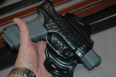 Basketweave is back. This will be available in the flatsider holster line as an optional finish.