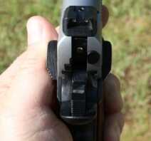 The EMP has an ambidextrous safety paddle. On our test gun it was crisp and not to stiff to operate like a lot of out of the box 1911s.