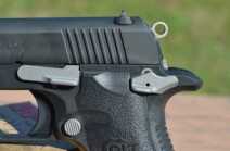 The XSP’s controls are very standard, but small in size. The matte stainless finish offsets the controls nicely against the black pistol.