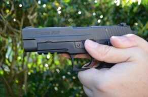 This pistol sports the same classic lines as all Sig's traditional double-action pistols.