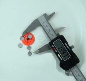 Winchester 230 grain jacketed hollow points fired from 10 yards.
