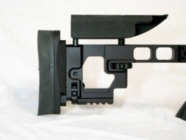 Armalite AR-31 Rifle—New Gun Review Here you can see a detailed shot of the Armalite Target Stock with adjustments for cheek height, length of pull, and adjustments to raise and lower the recoil pad. The thumbwheels have a ball detent that keep the adjustments in place while shooting and also provide a tactile reference when turning the knobs. The cheek piece is made from metal but has a rubber pad adhered to it that provides adequate padding and a nice non-slip surface. Also notice the cut outs in the right side of the cheek piece, that is to allow the bolt to be removed only when the safety is on. In addition to those features the stock has pre-threaded attachment points for sling swivel studs and a Picatinny rail bottom to attach other sling swivels or a monopod.