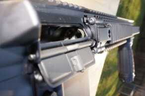 DDM4V904  Looking down the angular sides and top of the DDM4V9 allows shooters to orient on target quickly, even before acquiring a sight picture. 
