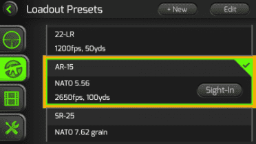 The app comes with 4 rifles iinstalled. You can add to them or edit the ones in there. 