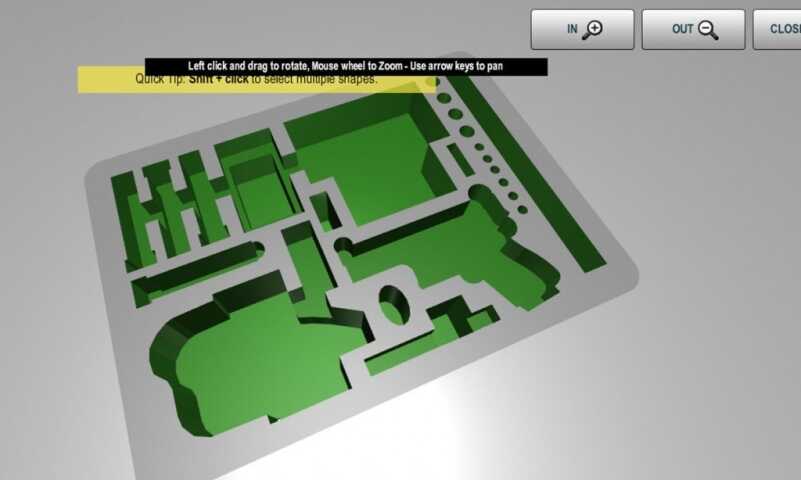 The MyCaseBuilder 3D viewer will show you the relative depths of the various cuts. This is a great way to really see what it will look like.
