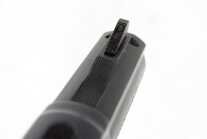 The front sight blade has a Tritium insert for low-light use.