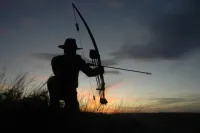 TAKE THE SHOT: A traditional bowhunter is offered a mid-range shot at a moving bull elk. Should he take the shot?