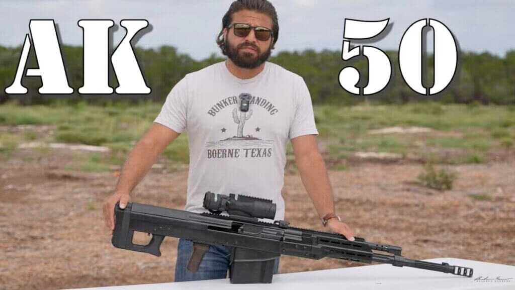 Brandon showcasing his .50-cal AK.