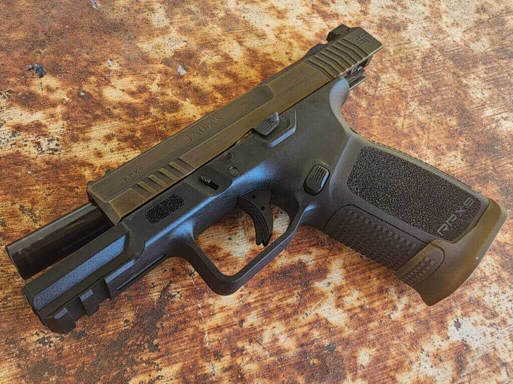 exodus 9mm gforce pistol on a table