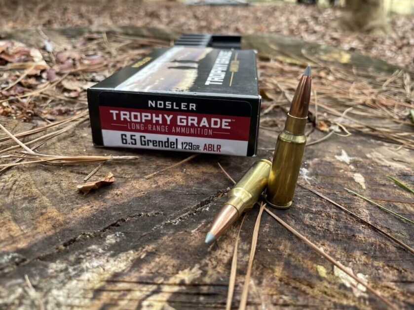 Nosler Trophy Grade 6.5 Grendel 129 grain AccuBond Long Range cartridge for deer and hogs