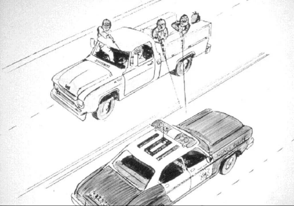 drawing of cop car