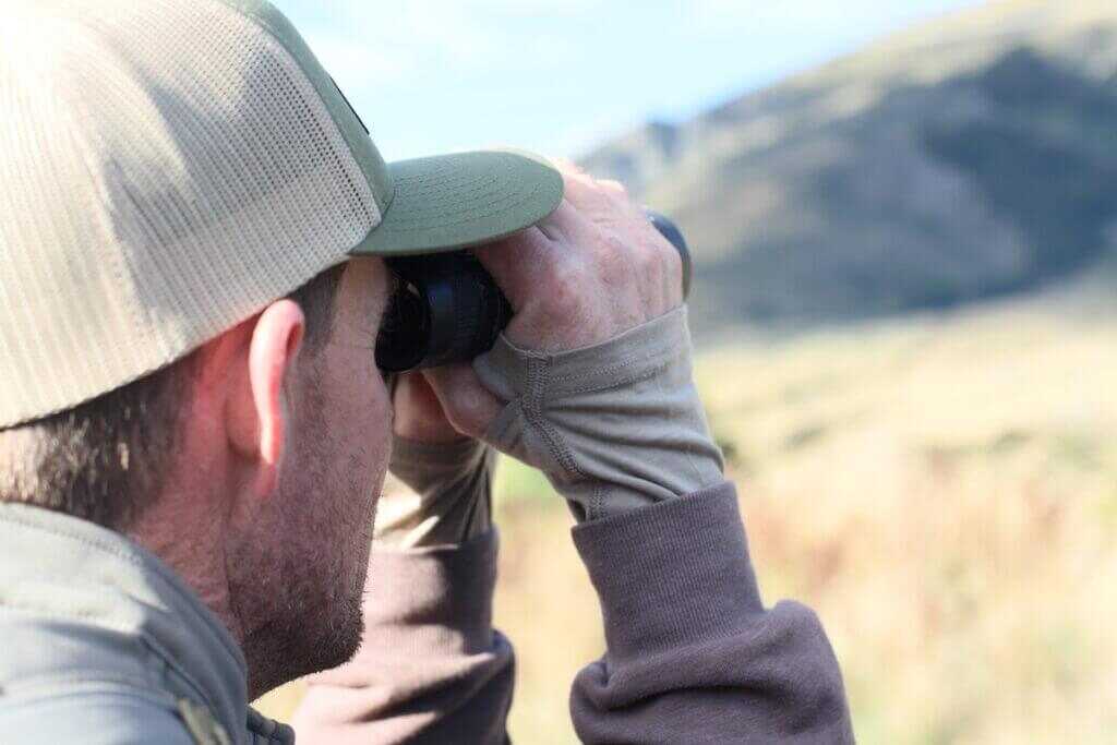 Man with binoculars