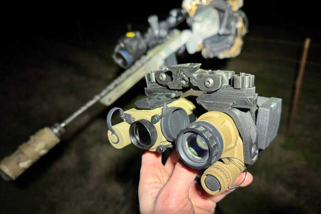 night vision setup in the dark