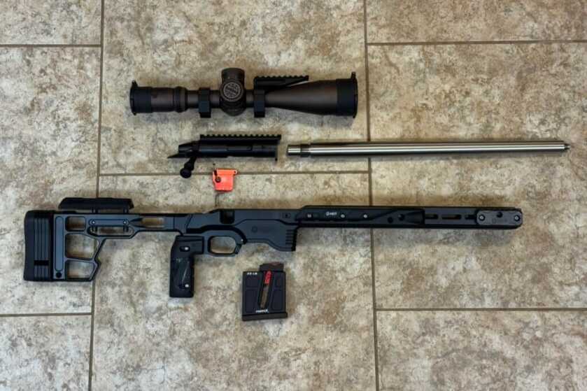 rifle layed out 