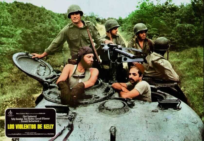 Still from Kelly’s Heroes that frames the WWII gold-caper vibe behind the real Nazi gold heist