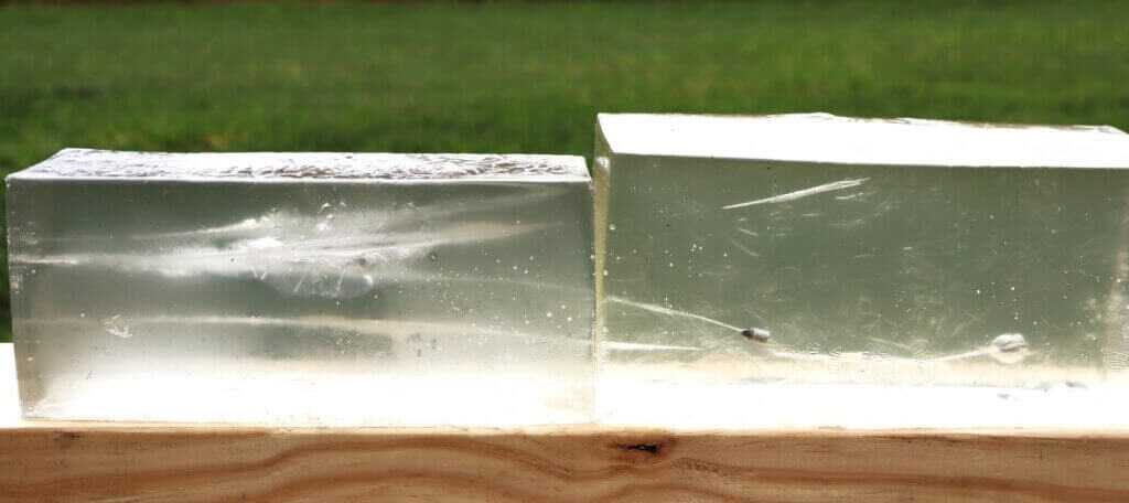 .22 LR handgun ballistic gel test comparing Bond Arms Stinger RS and Ruger Single Six penetration
