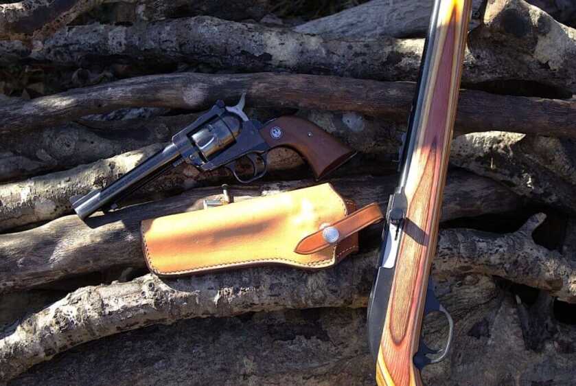 Ruger Single Six .22 LR revolver carried in a Bianchi Lawman holster as a practical woods gun