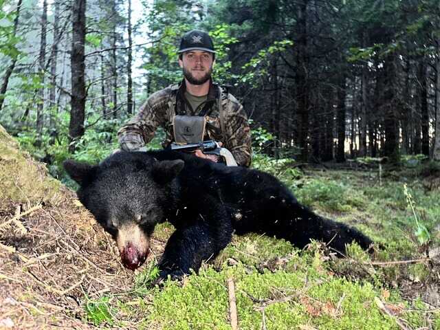Successful Maine black bear hunt result for Clay with a handgun