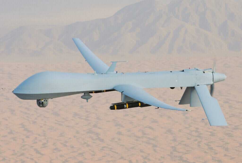 MQ-1 Predator drone armed with AGM-114 Hellfire missiles used in targeted strikes