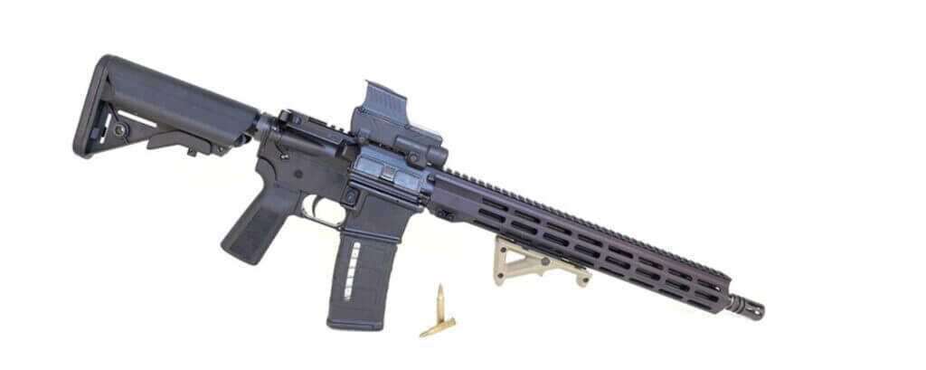 AR-15 rifle image used in discussion of Second Amendment rights and ACLU position