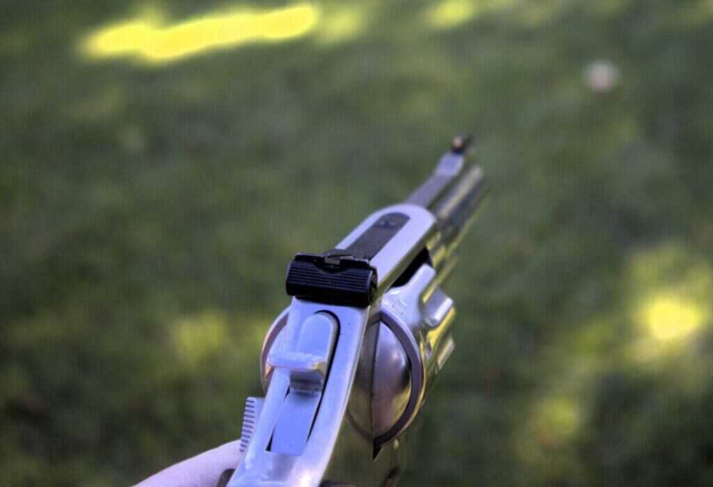 Smith & Wesson 617 Mountain Gun adjustable rear sight and gold bead front sight