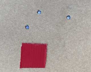 Three shot 100 yard group from a 1904 Winchester 1894 takedown with 150gr cast bullets