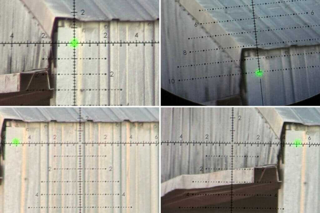 Tracking test on the Vortex Razor 4-24x44 verifying reticle movement against a laser reference