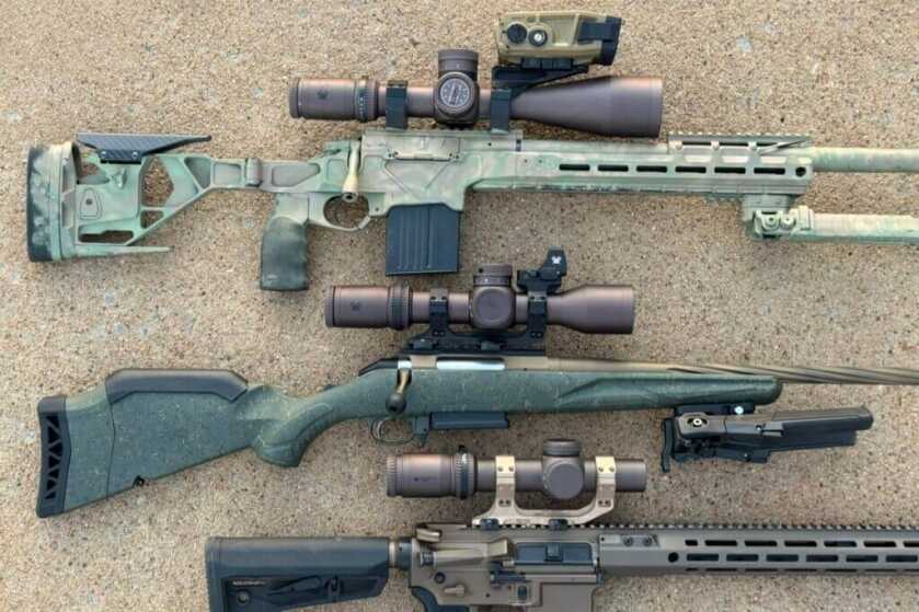 Vortex Razor Gen III lineup comparison with 6-36x56, 4-24x44, and 1-10x scopes