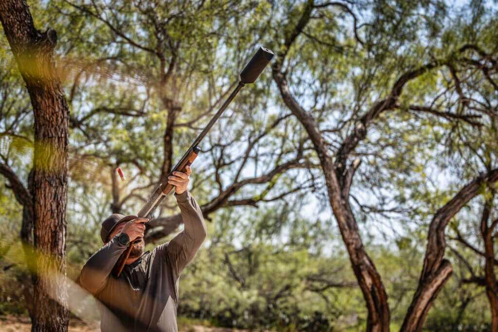 Browning A5 with Banish 12 suppressor mounted on a 28 inch barrel during dove hunt