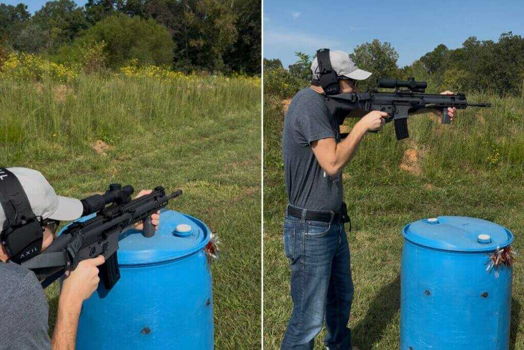 Running drills with the FN SCAR 16S 5.56 at media event