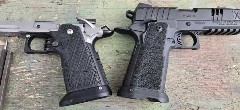 EAA Witness2311 CMXX grip size comparison against a Staccato C2 style compact 2011