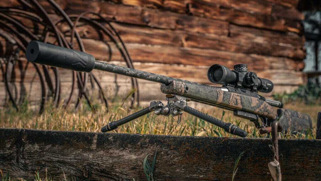 Backlanz Precision Alpine bipod weighing 6.5 ounces with wide adjustability for steep terrain