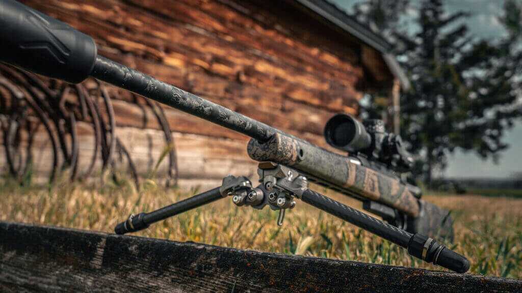 Backlanz Precision Alpine bipod mounted on a Seekins Precision 300 PRC hunting rifle