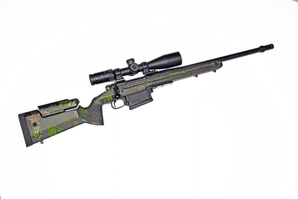 Geissele King Hunter 7mm Backcountry rifle with Zeiss Conquest scope showing full rifle profile