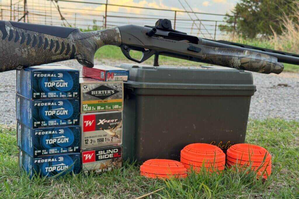 Benelli SBE3 A.I. BE.S.T. ammunition lineup used during shotgun testing