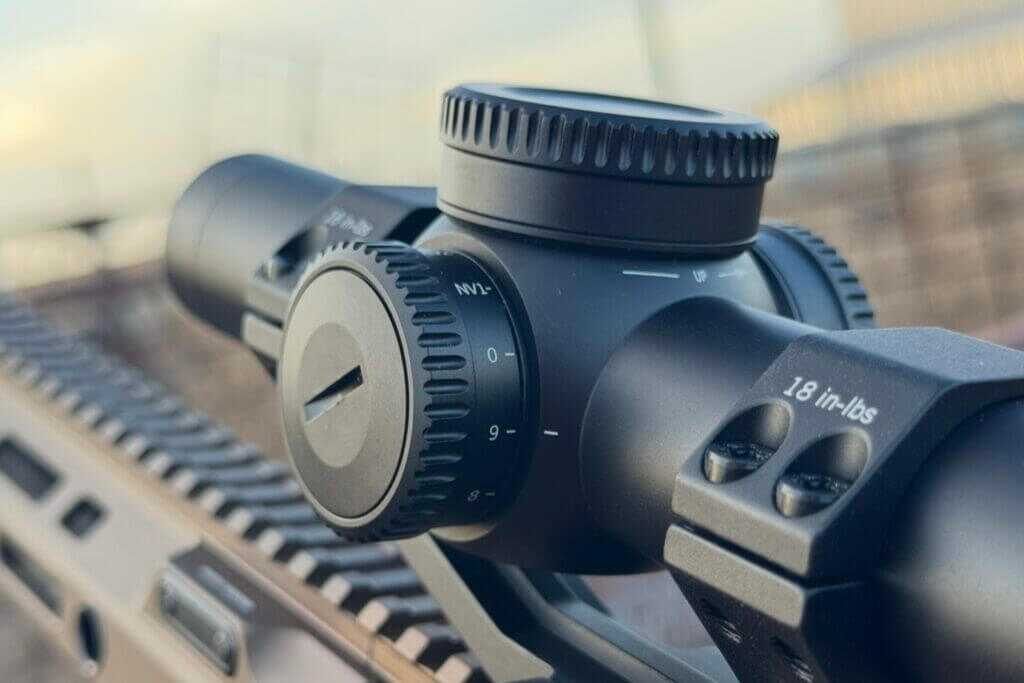 Vortex Strike Eagle 1-10x24 illumination turret with settings 1-9 and NV1 NV2 modes