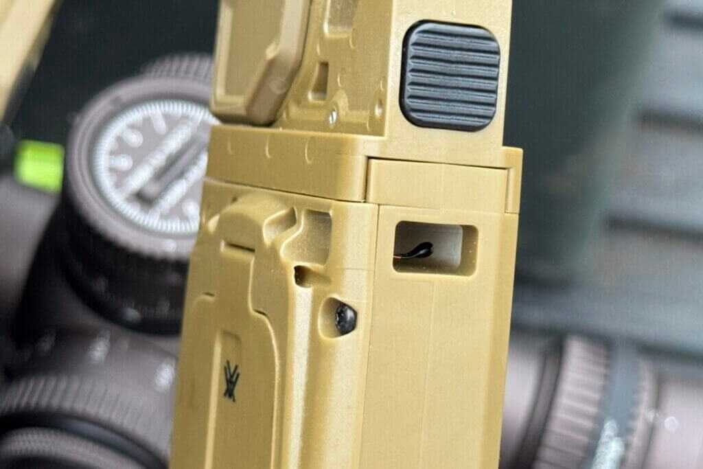Protected temperature sensor housing on the Vortex ACE with airflow cutouts