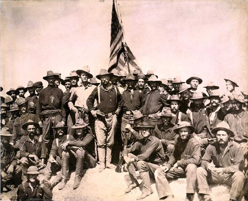 Rough Riders at San Juan Hill with Theodore Roosevelt during the Spanish American War