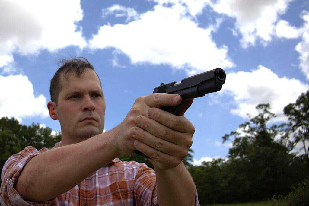 Shooting the Rock Island Armory GI Standard 1911 during live-fire range testing