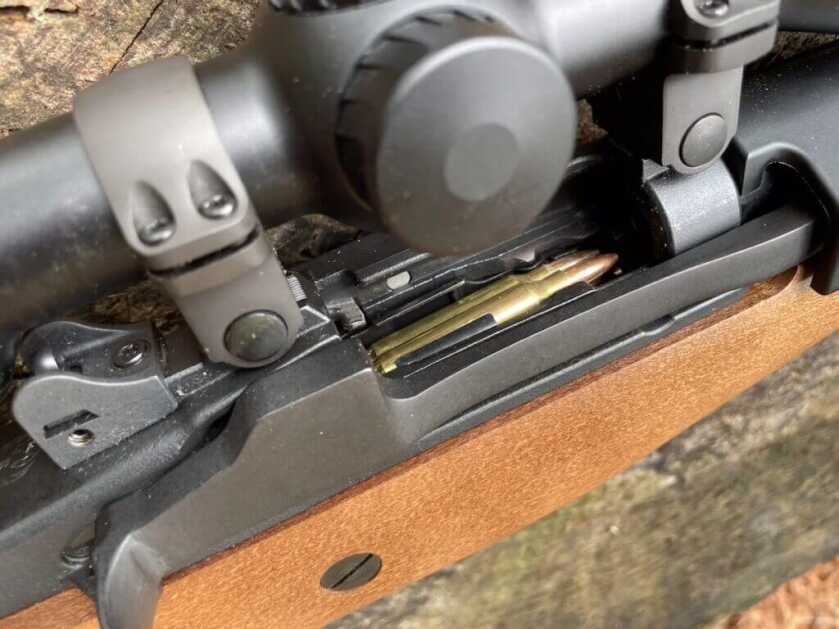 Ruger Mini-14 Ranch reciprocating charging handle on right side of receiver
