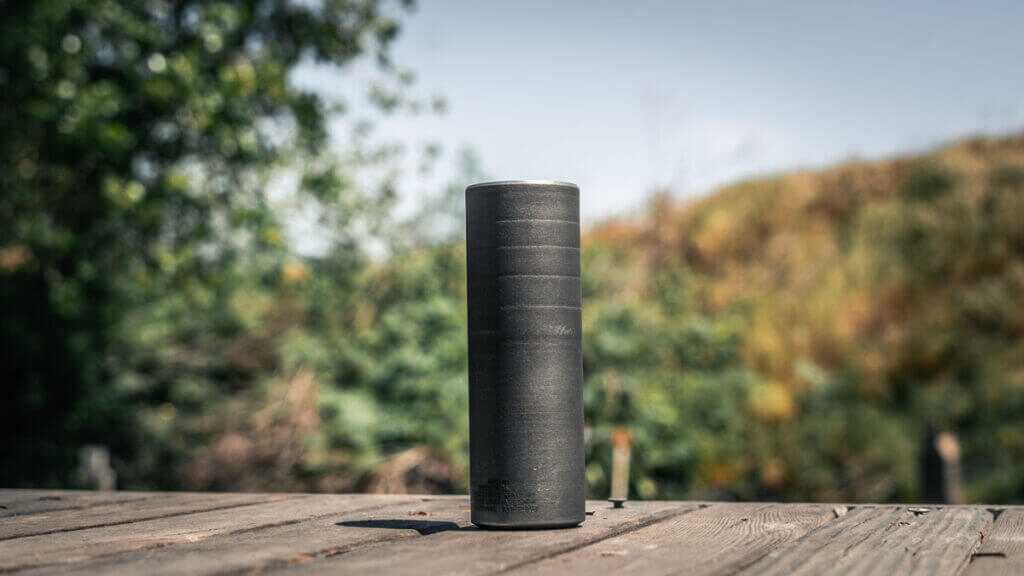 Airlock Industries Zero Gravity 6.5mm titanium suppressor on a lightweight hunting rifle