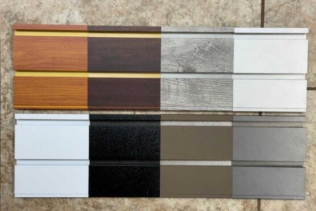 Hold Up Displays Gun Wall finish sample pack used to choose Light Silver slatwall panels
