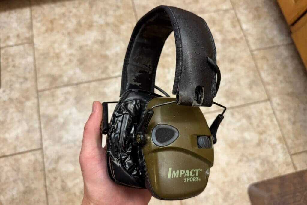 Howard Leight Impact Sport hearing protection with Noisefighters Sightlines gel ear pads for shooters