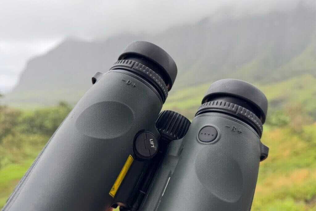 Vortex Talon HD 10K Wind Bearing Capture button under the binocular housing