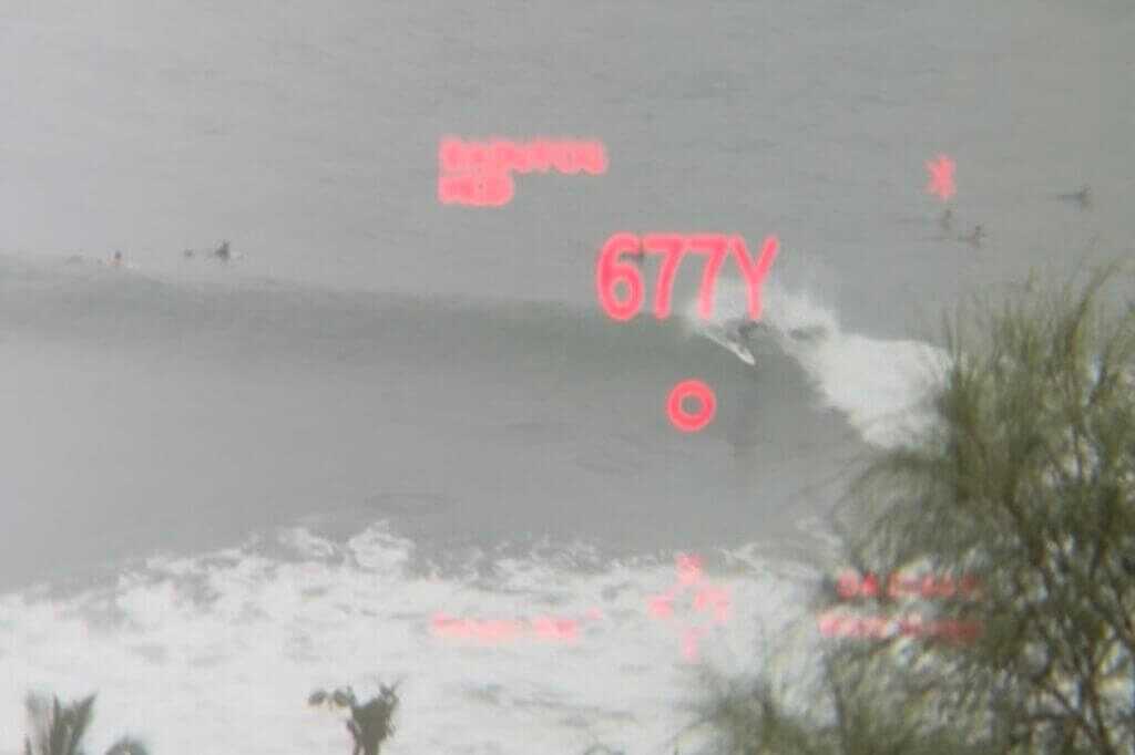 Vortex Talon HD 10K ranging surfers from a WWII pillbox overlook