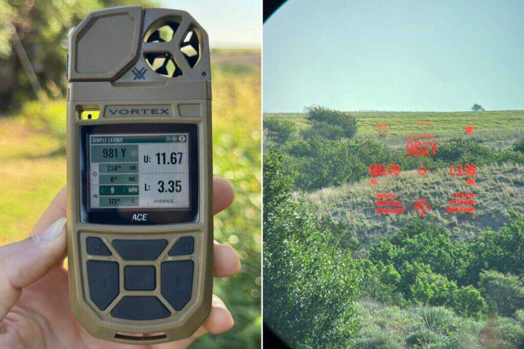 Vortex ACE and Vortex Talon HD 10K showing matched ballistic information